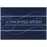 JAM Paper - Ensemble de cartes de félicitations Congratulations, intérieur vierge, bleu, 25/paquet (526BG421WB)-Carte de félicitations avec lettrage simple blanc et bleu Congratulations