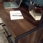 Sauder - La Collection Briarbrook Meuble d'ordinateur avec surmeuble - Finition Barrel Oak-Grand tiroir/tablette dote d'un panneau rabattable pour clavier/souris.