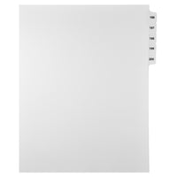 Markmaker - Serie des Intercalaires imprimes Legal, Letter Size, Blanc, 1/15th coupe, un jeu, Numero 196 - 200-Blanc
