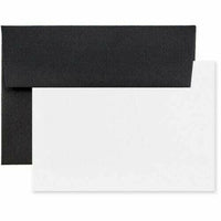 JAM Paper - Ensemble de papeterie recyclée - 25 cartes blanches et 25 enveloppes A2 - Lin noir recyclé - ensemble de 25-Couleur: Lin noir