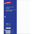 Staples - Papier de rechange, quadrillé 1 cm², métrique - 100 feuilles-Papier de rechange quadrillé parfait pour les mathématiques et le dessin technique