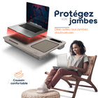 ShoppingAll - Bureau pour ordinateur portable - Gris-Deux fentes sont intégrées au lapdesk pour les tablettes et les téléphones portables. Le lapdesk maintient tout en place pour que vous ne perdiez rien.