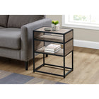 Monarch Specialties - 3507 Table D'Appoint - 22 po H/Taupe Fonce/Metal Noir-Dimensions du produit: 22,25 po H x 18 po L x 11,75 po L
