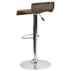 Flash Furniture – Tabouret de bar contemporain en osier de 31,25 po à hauteur ajustable, pied chromé (DS712)-Siège pivotant