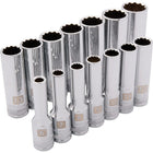 Dynamic Tools – Ensemble de 14 douilles 12 pans profondes métriques, à prise de 3/8 po, 6 mm à 19 mm-Contient : 6, 7, 8, 9, 10, 11, 12, 13, 14, 15, 16, 17, 18, 19 (mm)
