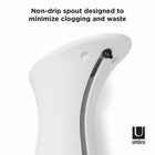 Umbra OTTO - Pompe à savon et solution hydroalcoolique avec fixation murale 250ml, Blanc/Gris-Couleur du distributeur de savon/desinfectant : blanc/gris