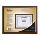 St. James - Cadre pour prix et certificat pour document de format lettre ( 8,5 po x 11 po) - cerisier toscan avec garniture de ton or-2