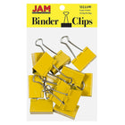 JAM Paper – Grandes pinces relieuses, 41 mm, jaune, 12/paquet (340BCye)-Pince relieuse de 41 mm