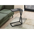 Monarch Specialties - 3305 Table D'Appoint - 25 po H/Fausse Pierre Grise/Metal Noir-Dimensions du produit: 25,25 po H x 10,25 po L x 18,25 po L