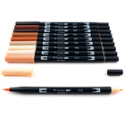 Tombow - Stylos à double pointe, couleurs portrait, paq./10-Encre à base d'eau sans odeur, sans maculage