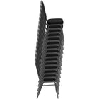 Flash Furniture – Chaise banquet empilable à dossier couronne, siège 2,5 po, doré avec tissu noir (FDC01GVS0806)-Rembourrage en tissu noir à motifs