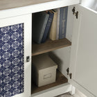 Sauder Cottage Road Bibliothèque avec portes - 3 tablettes - 71.5" H - Finition Soft White (424153)-71.5"H x 29.29"W x 13.98"D
