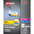 Étiquettes autocollantes pour porte-nom, impression laser et jet d’encre Avery, blanches, paquet de 400-Porte-nom flexible autocollant