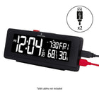 Marathon - Horloge Spectrum, noir-ADAPTATEUR CA : adaptateur CA avec pile de secours - piles incluses