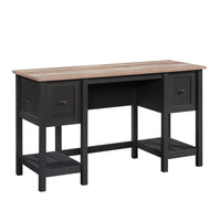 Sauder 54"W La Collection Cottage Road Bureau - Finition Raven Oak-Deux tiroirs sont équipés de glissières à extension complète