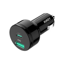 Chargeur Voiture AUKEY USB A + C 39W PD - Noir-Couleur Noir, Matériel PC, 2 USB