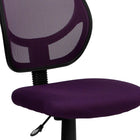 Flash Furniture - Chaise fonctionnelle sans accoudoirs, dossier mi-dos, avec mailles, WA-3074-PUR-GG, violet-Siège rembourré en maille violette