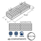 Azar Display – Plateau 48 compartiments ronds pour mascara et cosmétiques pour panneau perforé, 0,5 diam. 2/paquet (225548)-Transparent