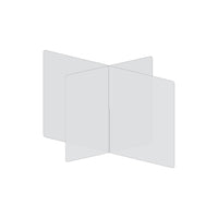 Diviseur de table Mark Maker à 4 voies - 47,5" L x 31,5" L x 31,5" H - Acrylique transparent 1/4" - Pas de traversées-Distanciation sociale jusqu'à 4 personnes