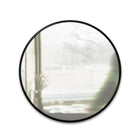 Plata Import - Miroir rond avec cadre noir-Noir