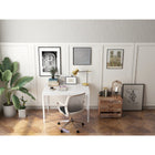 Can-Bramar Glassara Writing Desk - White-Dimensions: 43,3 po (L) x 29,53 po (P) x 29,13 po (H)