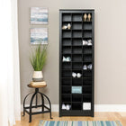 Prepac – Armoire compacte pour souliers, noir-Produit fabriqué en bois composite stratifié avec un panneau arrière en MDF robuste, conforme aux normes CARB