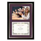 St. James – Cadre double pour certificat/diplôme, 23 1/4 po x 16 1/4 po, noir avec passe-partout bourgogne pour 8 1/2 x 11 po-Peut être monté en orientation paysage ou portrait