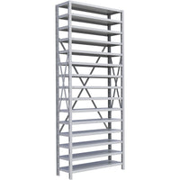 Metalware – Étagère enclenchable RK347, 15 tablettes, 36 x 18 x 88 po, gris pâle-Système de tablettes ajustables offrant un espace de rangement solide, mais économique qui convient à vos besoins