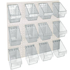 Azar - 12 Ensemble d'organisateurs d'accessoires de mur de Peg Mini Bucket - 24 po l x 24 po H - blanc-Vendu en multiples de: 4