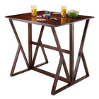 WinsomeMD – Table haute à abattants Harrington-Construction en bois massif à finition noyer chaud. Assemblage nécessaire.