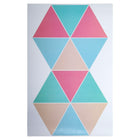 CTG – Autocollants muraux à motif triangles, rose/turquoise-Ensemble : livré dans une boîte de 6 feuillets de carreaux muraux de qualité supérieure, adaptés aux surfaces lisses et propres