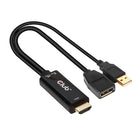 Adaptateur actif Club 3D HDMI vers DisplayPort 4K60Hz M / F-Connecteur d'entrée 1x HDMI (mâle)
1 port USB de type A pour l'alimentation