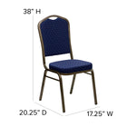 Flash Furniture – Chaise banquet empilable à dossier couronne, siège 2,5 po, doré, tissu bleu, 4/bte (FDC01GVS0810)-Coussin de siège épais de 2,5 pouces