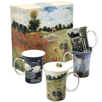 McIntosh Monet Tasses avec boîte-cadeau - Paquet de 4 - 11 oz-Cet ensemble de tasses est parfait pour le thé et le café, et prêt à être dégusté