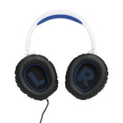 JBL - Quantum 100P Console Casque de jeu filaire supra-auriculaire pour Playstation - Blanc/Blue-Compatible via une prise jack 3,5 mm avec PC, PlayStation, Xbox, Nintendo Switch, Mobile, Mac et VR