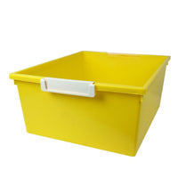 Plateau Romanoff Tattle avec porte-étiquette, jaune, 12 pintes, paquet de 3-Solution de rangement pour petits livres et papiers