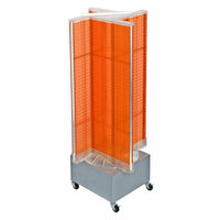 Azar Displays – Présentoir de plancher rotatif à panneaux perforés, 54 x 13,5 po, orange (700445-ORG)-En plastique orange