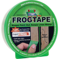 Ruban multi-surfaces FrogTape pour peintre, 1,41 po x 60 vg, vert-S'utilise sur les murs peints, les garnitures de bois, le verre et le métal