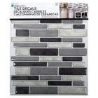 CTG Brands Multi Square Tile, 10" x 10", Grey, 6 Pack-Polyvalent: utilisez les collants muraux pour dosseret à peler et coller pour les murs d'évier de cuisine, le dosseret de salle de bain, les murs de chambre à coucher, la buanderie, l'escalier ou sur toute autre surface plane non poreuse