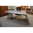 Plata Import - Road Bureau Bureau Bureau Aluminium Riveté, Gris-Bureau en metal avec finition polie