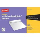 Staples - Enveloppes d'invitation A9 Quick Stripâ„¢, blanches, 5 3/4 po x 8 3/4 po, bte/50-Fermeture QuickStrip –  rapide et facile à utiliser, il suffit de retirer la languette et de rabattre pour fermer
