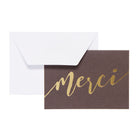 Mara-Mi - Note de remerciement - 3,5 x 5 - Noir Merci - Paquet de 50-Cartes muettes de remerciement
