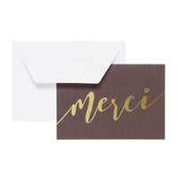 Mara-Mi - Note de remerciement - 3,5 x 5 - Noir Merci - Paquet de 50-Cartes muettes de remerciement