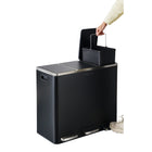 Step N' Sort - Poubelle et poubelle de recyclage à 3 compartiments - 54 L, Noir-Couvercle silencieux à fermeture douce