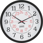 Staples - Horloge murale de 14 po-L'horloge murale ronde de 14 po de marque Staples est dotée d'un cadre en plastique noir avec des chiffres en noir pour une apparence élégante