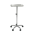 Drive Medical - Support pour instruments Mayo avec base de 5 roulettes mobiles-Chrome, acier