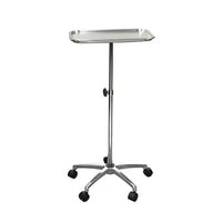 Drive Medical - Support pour instruments Mayo avec base de 5 roulettes mobiles-Chrome, acier