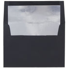 JAM Paper Enveloppes à livrets au fini lin avec fermeture gommée, 5 -1/4 x 7 1/4 po, noir, intérieur argent, paquet de 1000-Noir, intérieur argent