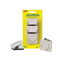 Staples® - Pinces aimantées carrées 1 3/4 po, nickel, paq./3-Les pinces qui sont aussi des aimants