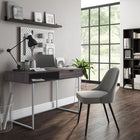 CorLiving - Bureau Auston à tirroir unique finition grain de bois - Gris-Tiroir coulissant en douceur avec intérieur fini pour le rangement